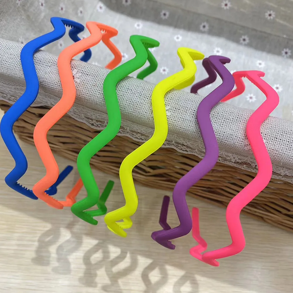 

2022 New Styles Fashion Wavy Plastic All-match Frosted Solid Color Hair Band Headband for Women Girl Hair Accessories Headwear