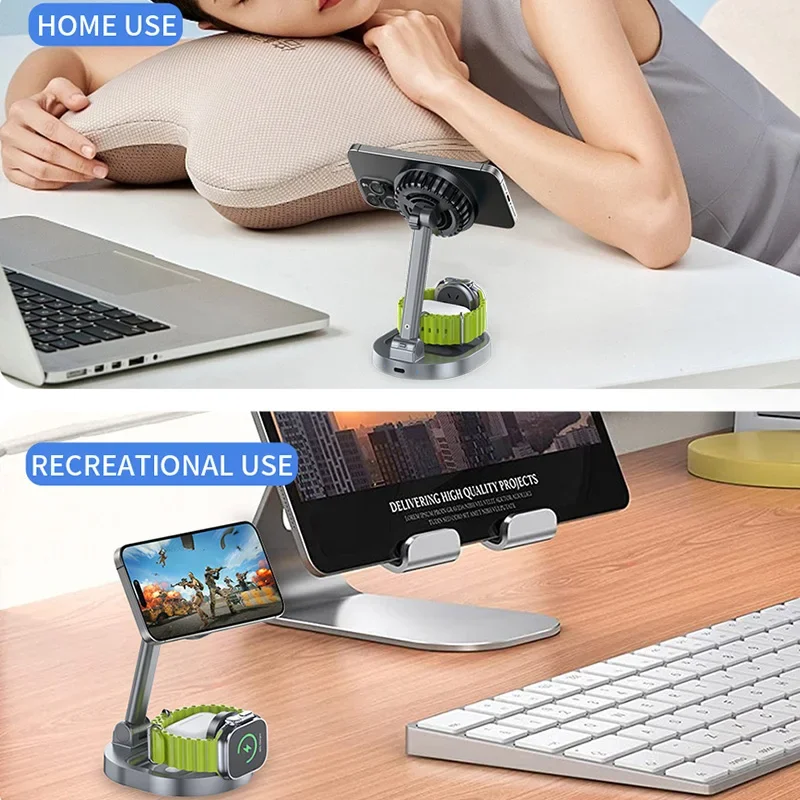 ice Cooling 3 In 1 Magnetic Wireless Charger Stand Pad Foldable Fast Charging Dock For iPhone 15 14 13 12 Pro iWatch 8 7 Airpods