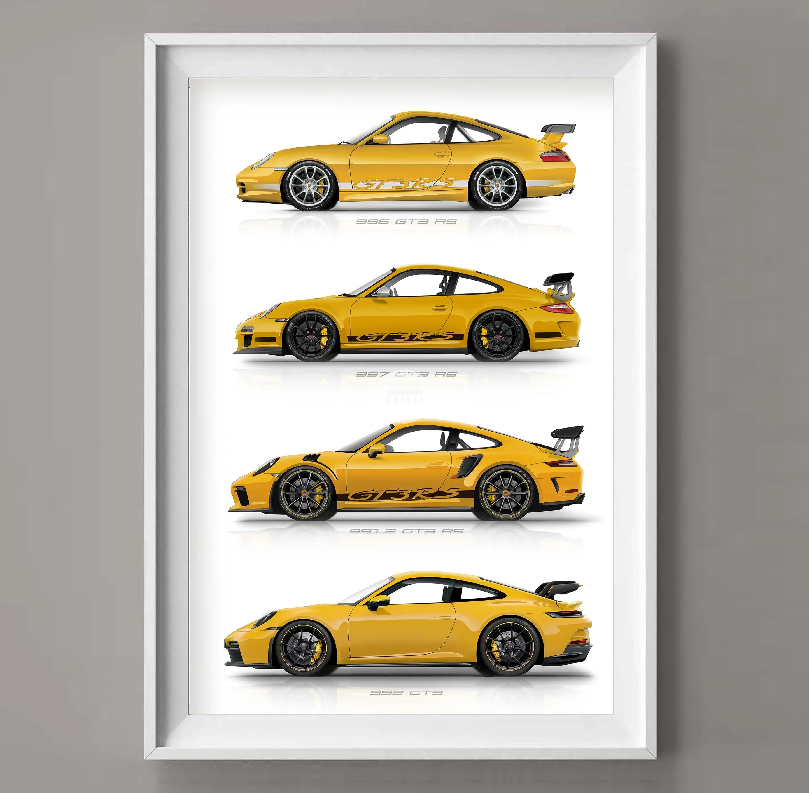 Porsche 911 GT3 RS ポルシェ キャンバスアート 絵画 Gt3 rs車の世代スーパーカーポスター、キャンバスプリント絵画