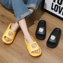 

Woman Home Slipper platform Bear Cartoon Eva Soft Sole Non Slip Slides Indoor Beach Outdoor Men Women Summer Ladies Shoes Female