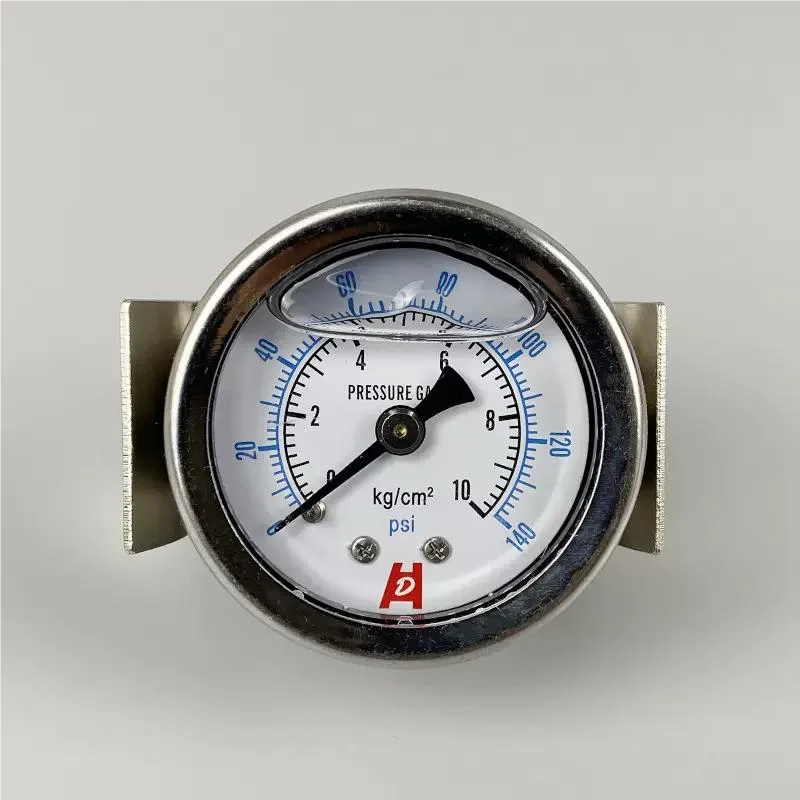 

YN40-ZV 1.5" 40mm 140psi Shockproof oil filling pressure gauge stainless steel shell manometer ,PT1/8" back with U-clamp