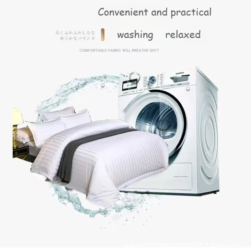 1PC Bed Sheets Polyester Cotton Washed Material Pure White Grey Blue Hotel Bed Sheets Single and Double Home Use (no Pillowcase) 5