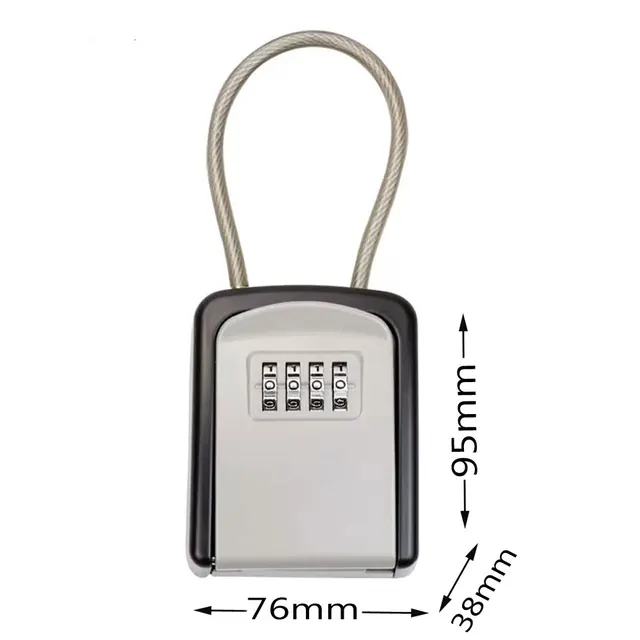Metal Hidden Key Safe Box 4-Digital Password Combination Lock With Hook Mini Secret Box For Home Villa Caravan 2