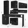 Barber Salon Station Wall Mount Hair Styling Salon Equipment Set Beauty Spa Furniture Set, Lockable Left Shelf, Mirror not 2