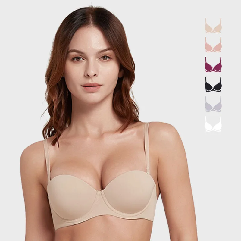 

Pop Sexy Underwear Lingerie Gathering Smooth Surfaces Upper Thin and Lower Thick Soft Steel Ring Bra Small Chest Seamless Thin