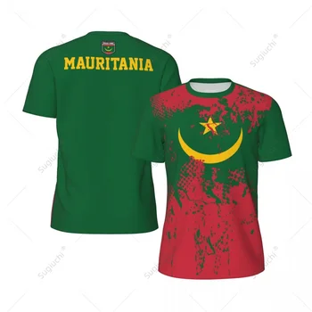 Exclusive design Mauritania Flag Grain 3D Printed Men For Running Bike Soccer Tennis Fitness Sports tshirt Mesh Short T-shirt 1