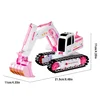 1/24 2.4G RC Stickers Truck Crawler Truck 6CH Remote Control Alloy Excavator Model Light Music Flexible Arm Kids Toys Girl Gifts 4