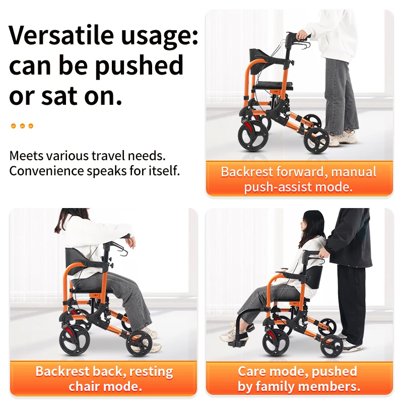 Aux 15kg walking aid Widening double spring shock absorbers, foldable/detachable pedals, assisting with walking 4