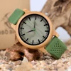 BOBO BIRD Men's Wooden Watch Silicone Strap Quartz Watches  Sport Watch for Summer Can Customized Gifts For Men 3