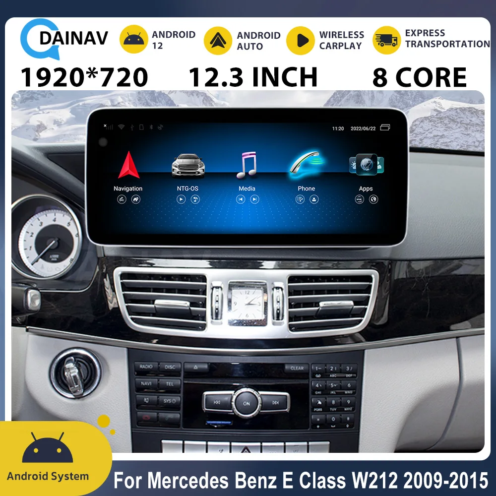 

For Mercedes Benz E Class W212 2009 -2015 Android 12 Car Radio Android AUTO GPS Navigation CarPlay Multimedia Player HD Screen