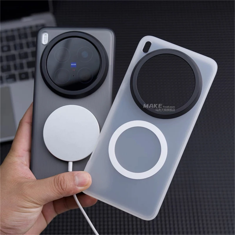 Magnetic Skin Feel Matte Transparent Back Cover with Built-in MagSafe
