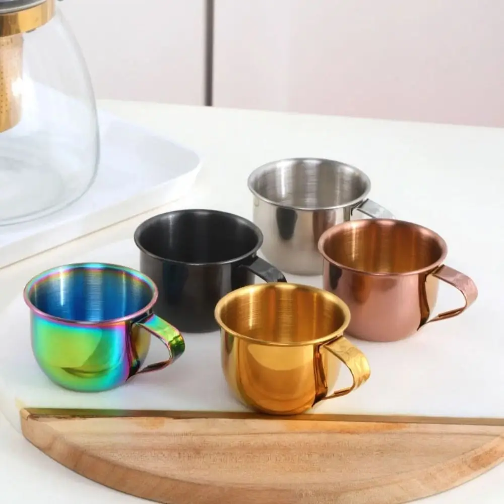 with Handle 304 Stainless Steel Tea Cup Mini Small Capacity 60ml Drinking Cup Anti-fall Juice Liquor
