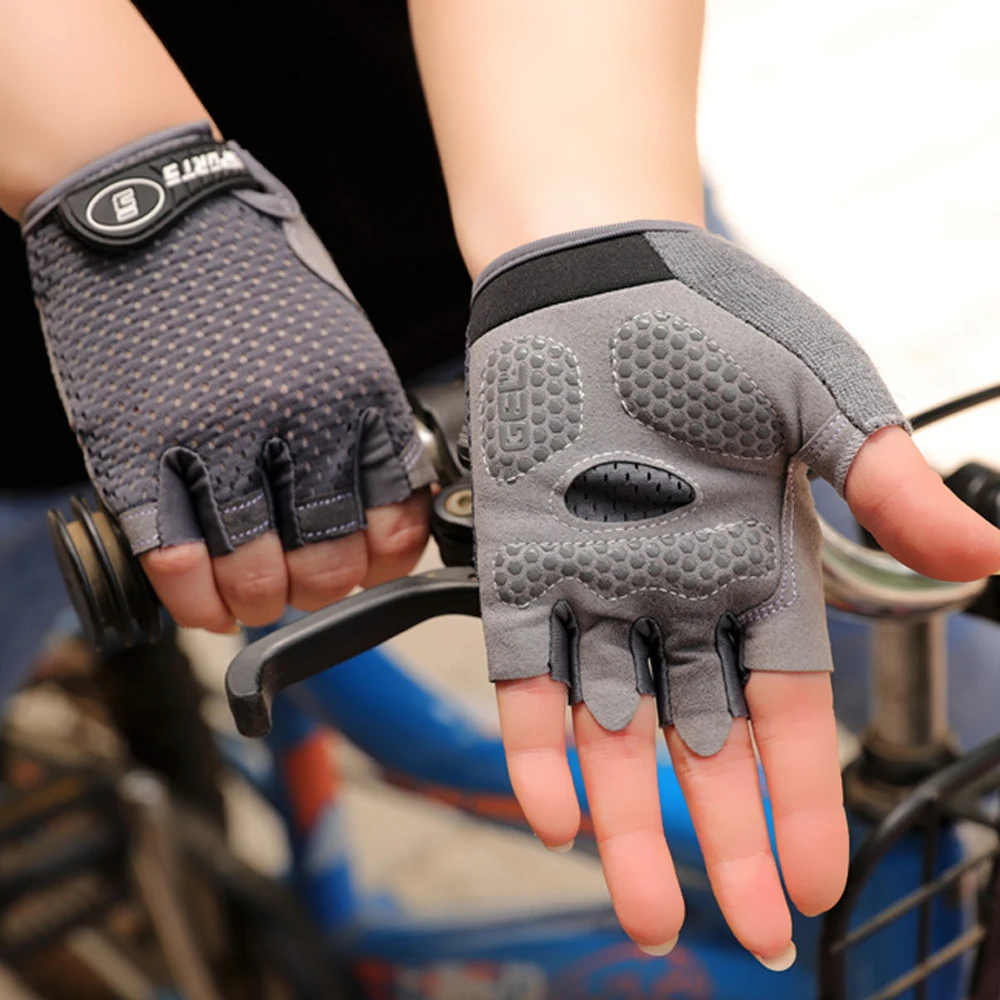 1Pair Kids Half Finger Gloves, Kids Boys Girls Cycling Gloves