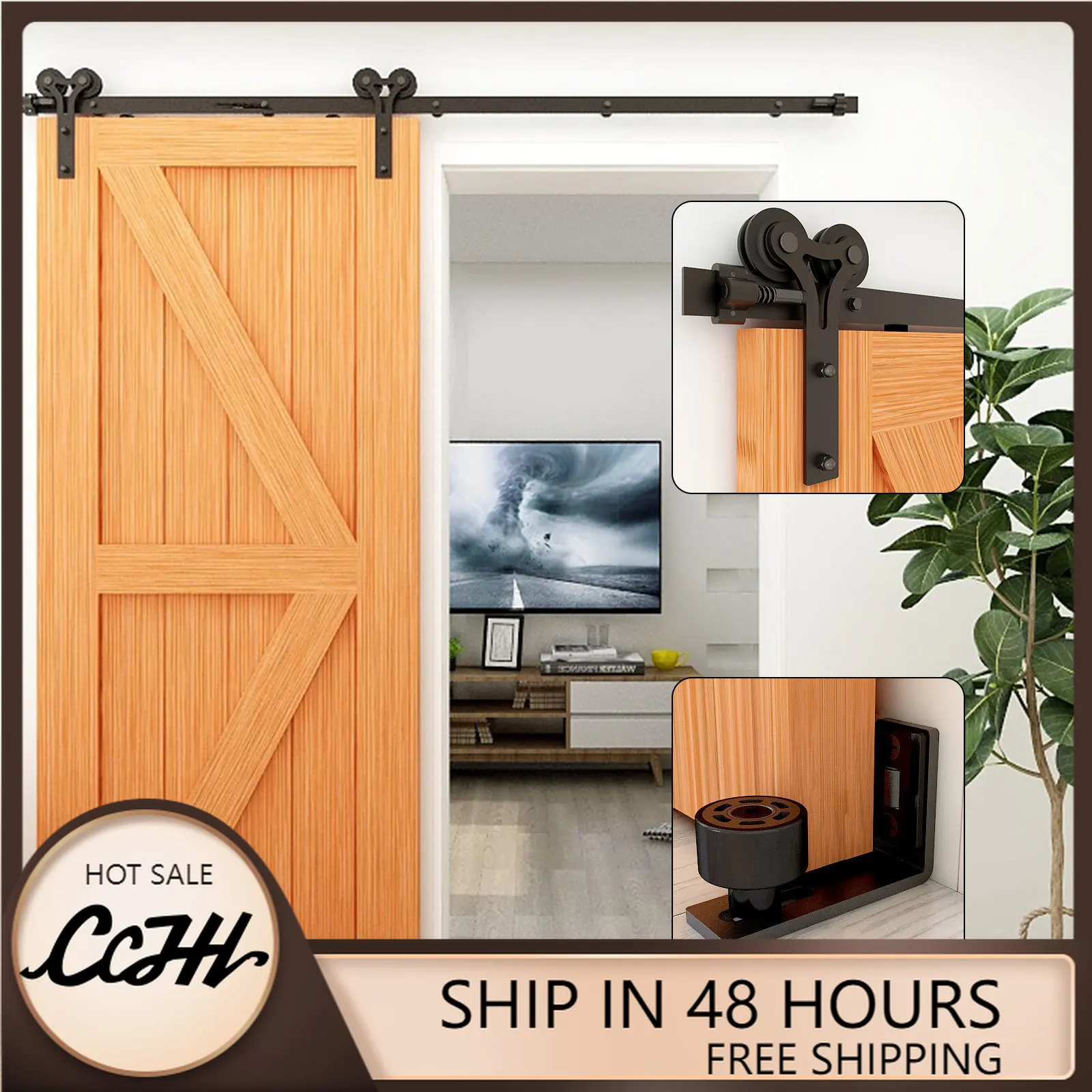 Sliding Barn Door Hardware Kit Heavy Duty Smoothly And Silently Easy To