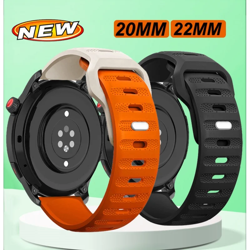 20 22Mm Cinturino Per Orologio Per Amazfit Bip 3 3Pro Gtr 2 3 4 Gts 2E 3 4 4 4Mini Cinturino In Silicone Per Samsung Galaxy Watch6 3 4/5/5Pro 42 46M