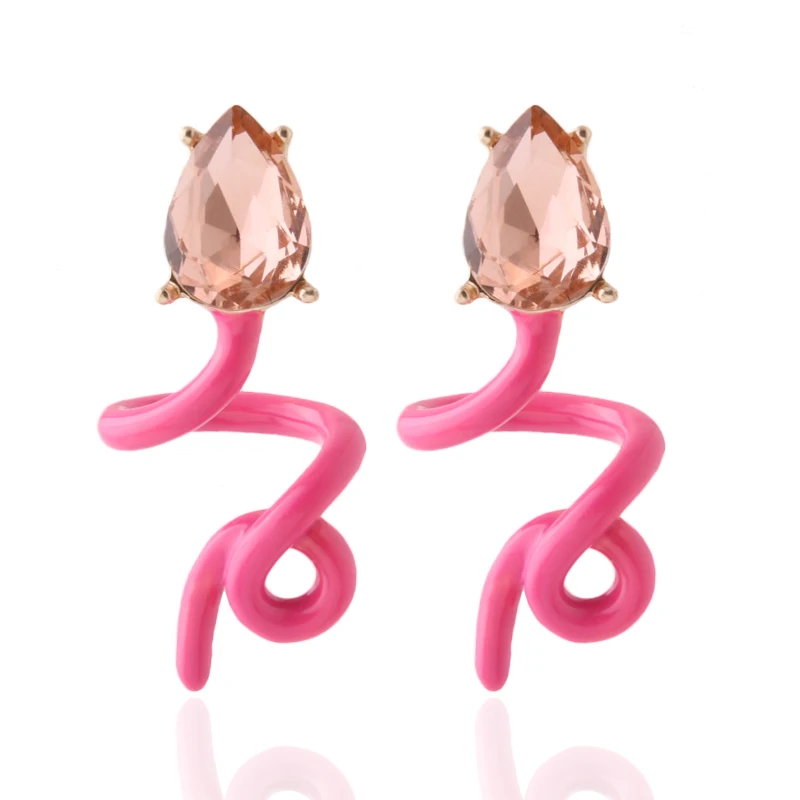 

Y2K Earring Zinc alloy paint snake Brinco Candy Color Ear Oorbellen Christmas Charm fashion jewelry wholesale for women