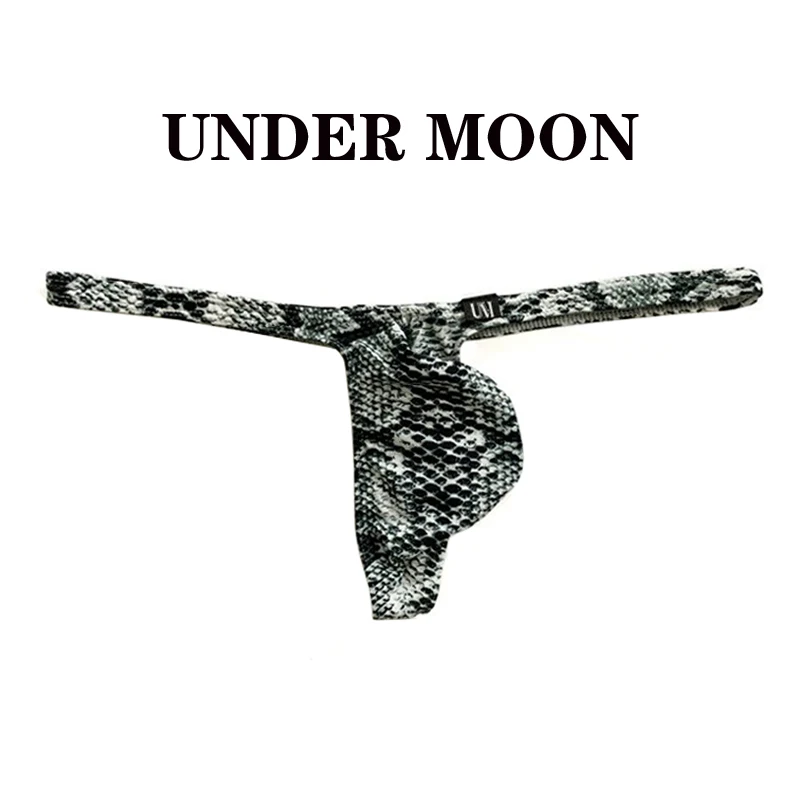 Male Underwear New low waist men's thong thin ice silk printed men's protruding bag comfortable T-pants sexy floral panties