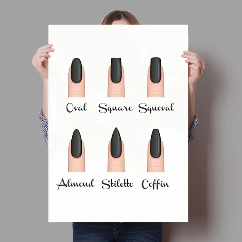 Nail Shapes Beauty Salon Wall Art Posters Prints Makeup Gifts Nail Type  Guide Canvas Painting Pictures for Nail Salons Decor - AliExpress