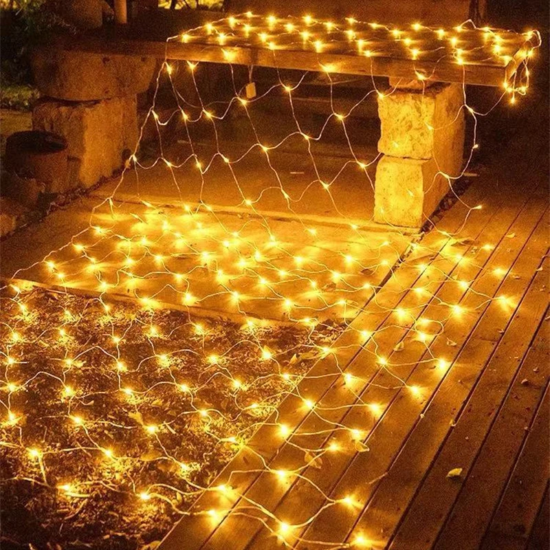 Garland Curtain LED Outdoor Fishing Net Light Festoon Garden