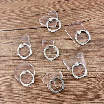 Universal Stent Mobile Phone Holder Stand Finger Ring Magnetic For Cute Cell Smart Phone Transparent Holder for iPhone Samsung