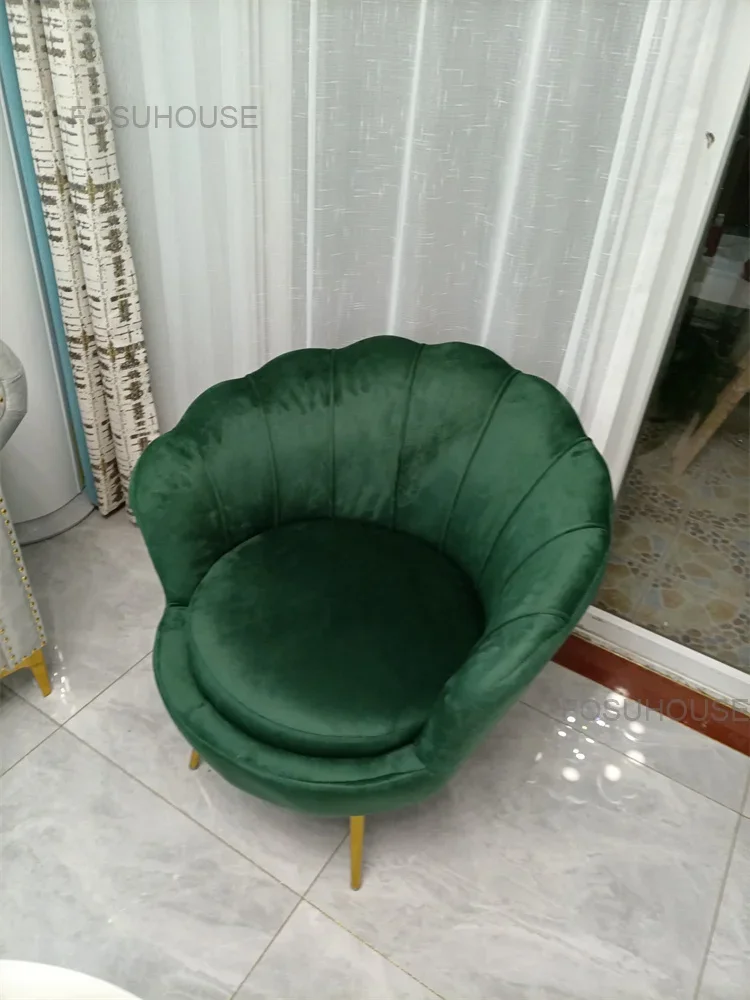 Description Picture 4 of itemNordic Designer Flannel Living Room Chairs Balcony Lazy Sofa Living Room Furniture Luxury Leisure Armchair Bedroom Leisure Sofa