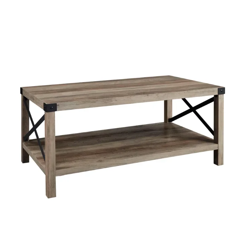 

Desert Fields Magnolia Metal X Coffee Table, Gray Wash tea table coffee table living room tables