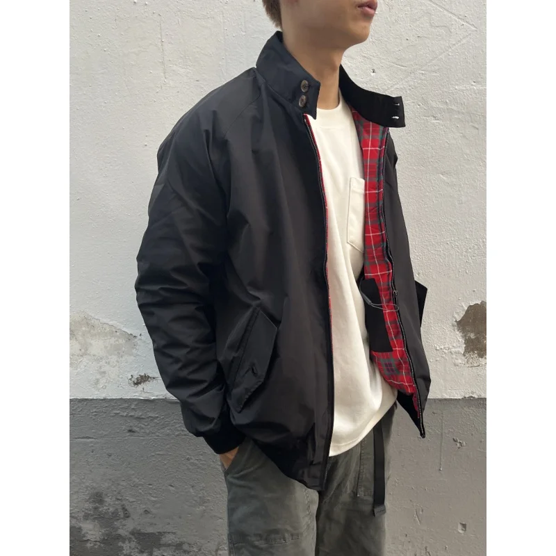 American High Street Retro Harrington Workwear Jacket Spring and Autumn2024New Casual Versatile Stand Collar Jacket 4