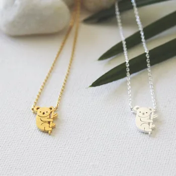 Piccola collana con orsetto Koala carino collana con clavicola in acciaio inossidabile accessori moda donna animale australiano regali di amicizia 1