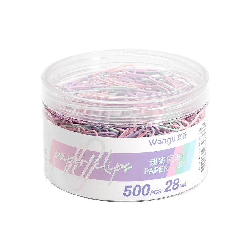 500 컬러 종이 클립 사무용품 종이 클립 대형 문서 북마크 리턴 클립 보관 상자 귀여운 종이 클립 북마크
