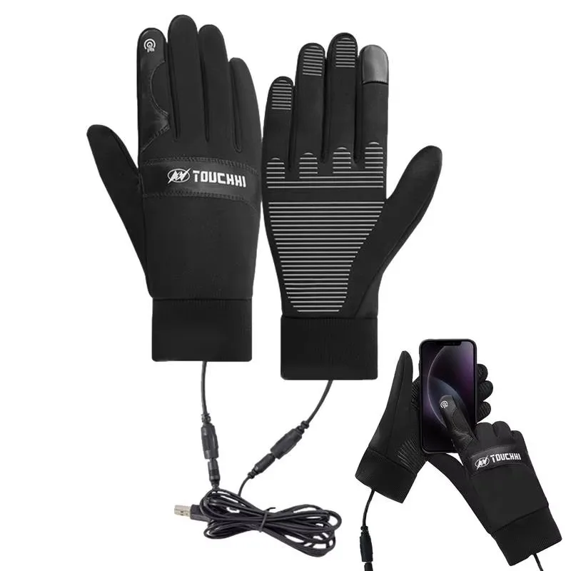 USB Heated Gloves Waterproof Touchscreen Winter Sport Gloves