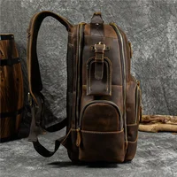 High Quality Bags Men's Leather Backpack Retro Luxury Fashion Style Backpack Travel Backpack School Bag For Men Leather Daypack 2