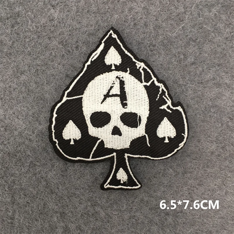 Black and White Ghost Zipper Embroidered Iron-On Punk Patches