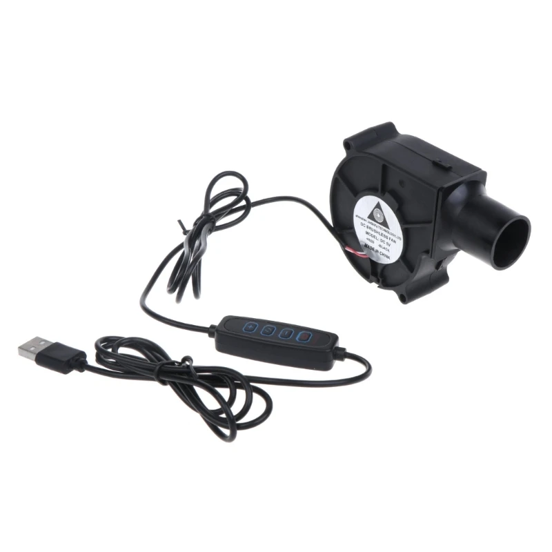 

5V USB Plug Blower Fan Mini Portable Blower with Speed Controller 2500RPM Centrifugal Fan for BBQ Grill Fire-Stove