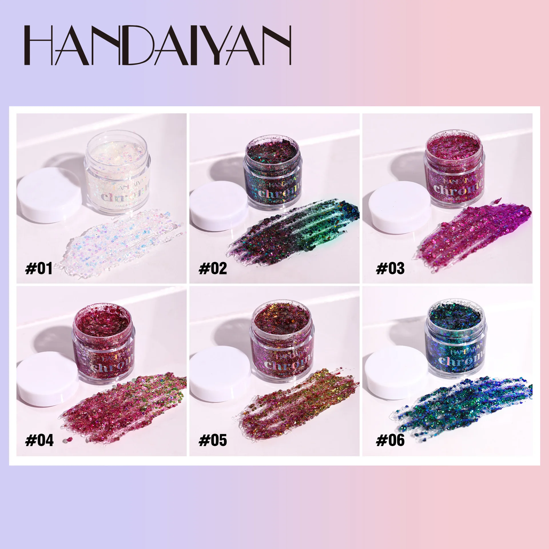 Chameleon Glitter Eyeshadow Club Body Glitter Stage Makeup Body Glitter Coral Gel Big glitter