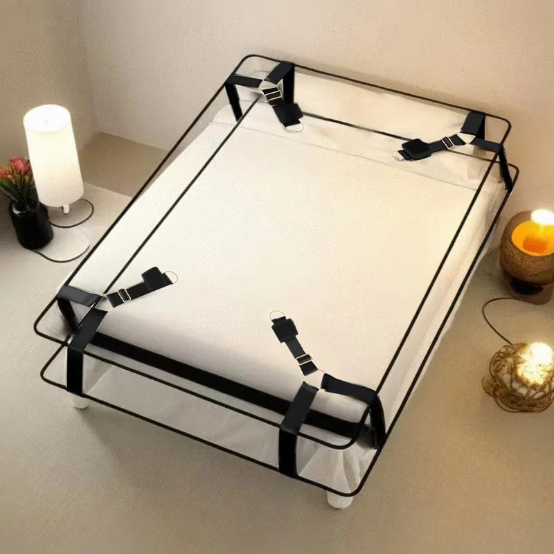 Sex Bed Restraint BDSM Bandage Sextoy Bed Sex Strap SM Handcuffs Ankle Cuffs Bondage Sex Toy Adjustable Full Bed Sex Product