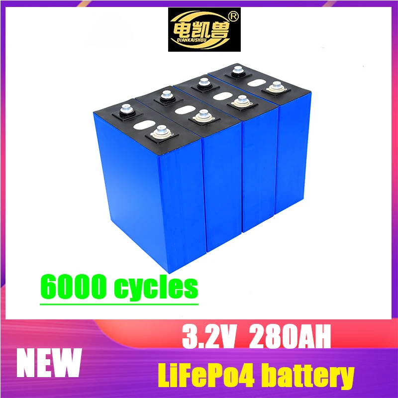 

Lifepo4 Battery EVE 3.2V 280AH 12V 24V NEW Grade A Batteries 6000 Cycles Lifepo4 Prismatic CellsFor Solar Cells EU/US TAX FREE