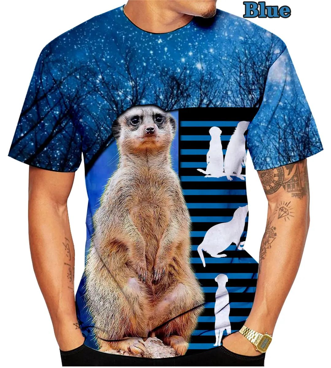 

Men's Fashion Animal 3D Print T Shirt O Neck Short Sleeve Animal Funny Graphic Streetwear Summer Loose Male Tops Tees