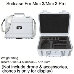 DJI Mini 3 Explosion-Proof Waterproof Hard Shell Carrying Case (White with Strap)