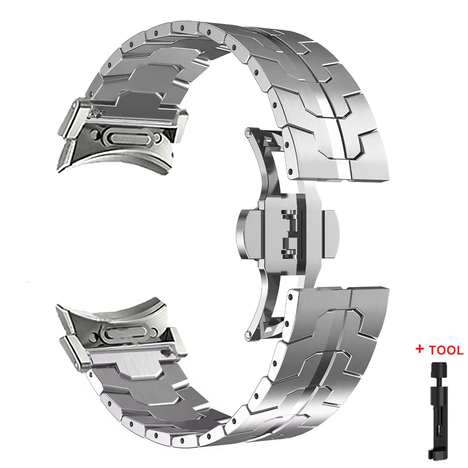 Elegant 20mm Stainless Steel Watch Strap with Quick Fit Design