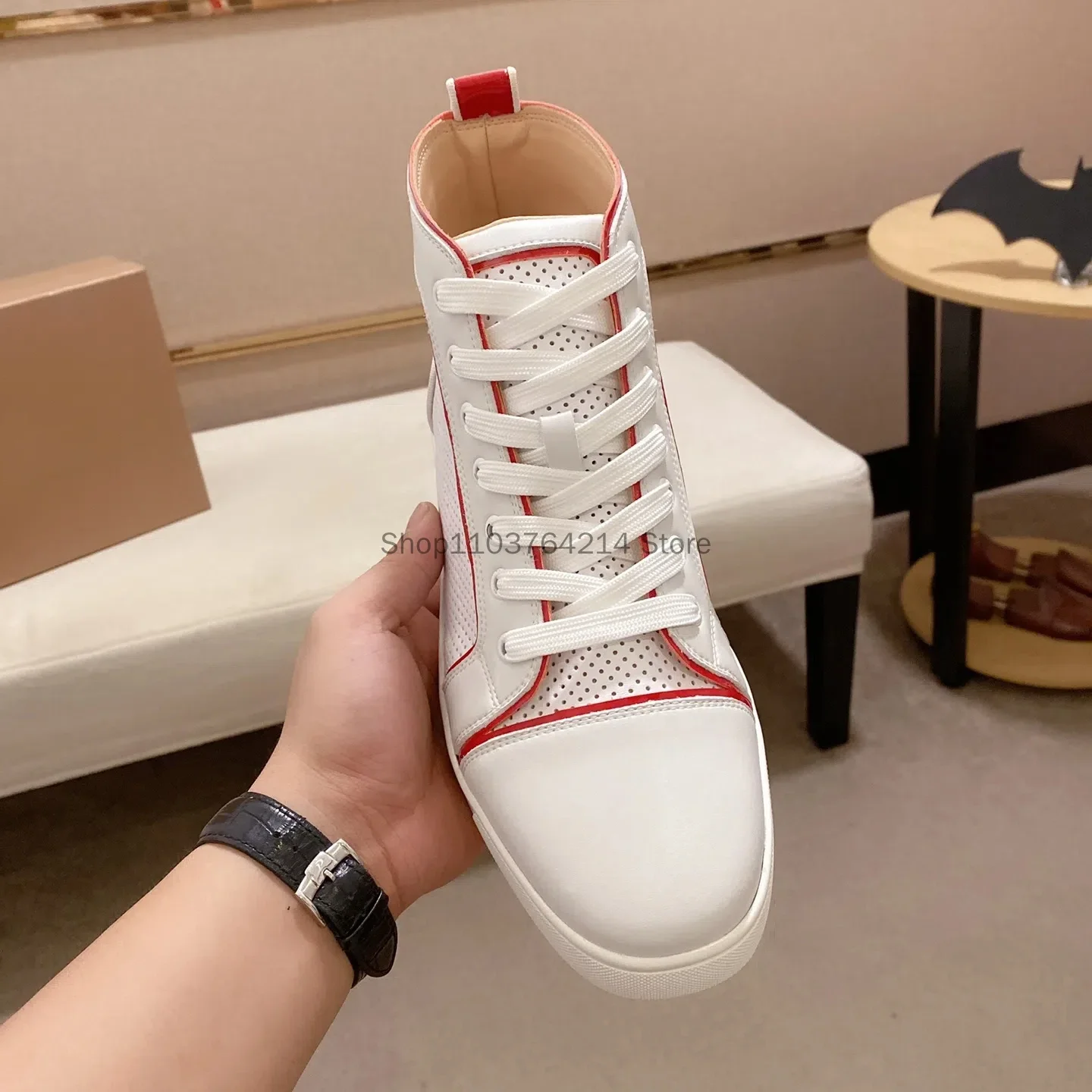Fashionable Men's Sports Shoes with Unique Red Soles by Designer 4