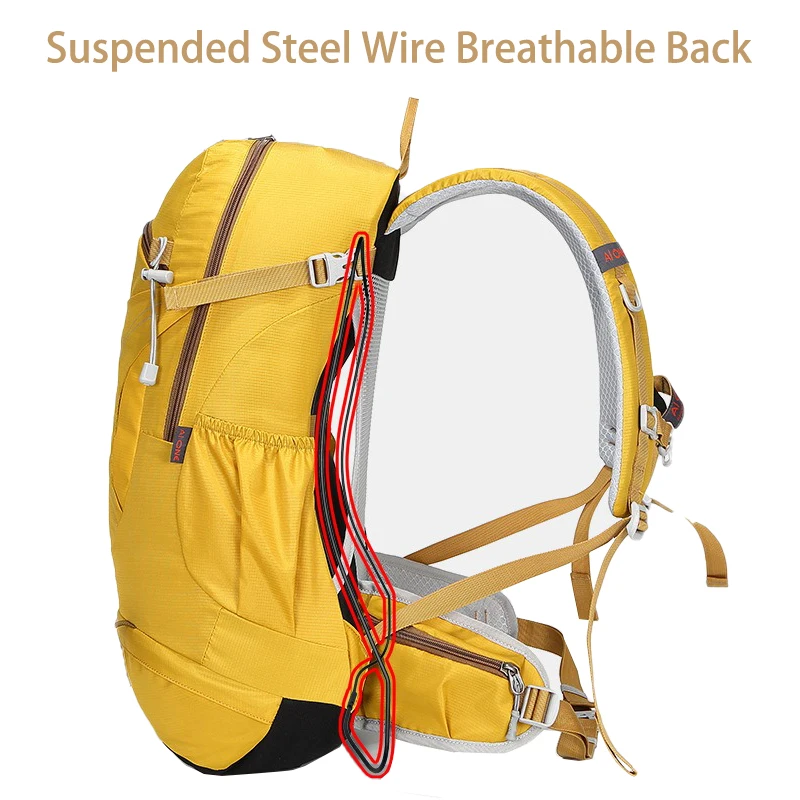 30L hiking backpack portable frame outdoor sport mountaineering backpack lightweight suspension travel climbing hiking bag men 4