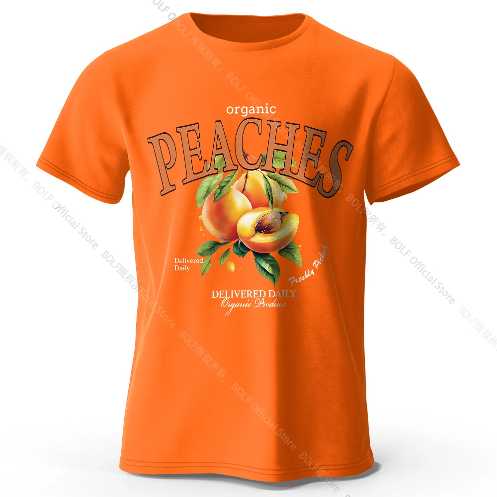 Lightweight Yellow Peach Watercolor Graphic Cotton Tee - Breathable & Trendy Summer Top