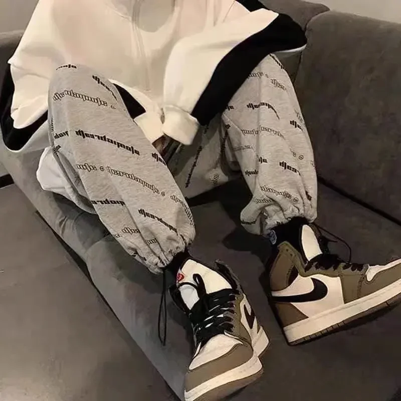 Sweatpants Male Streetwear Wide leg Oversized Pants Men Casual Joggers Sport Pants Basketball Man