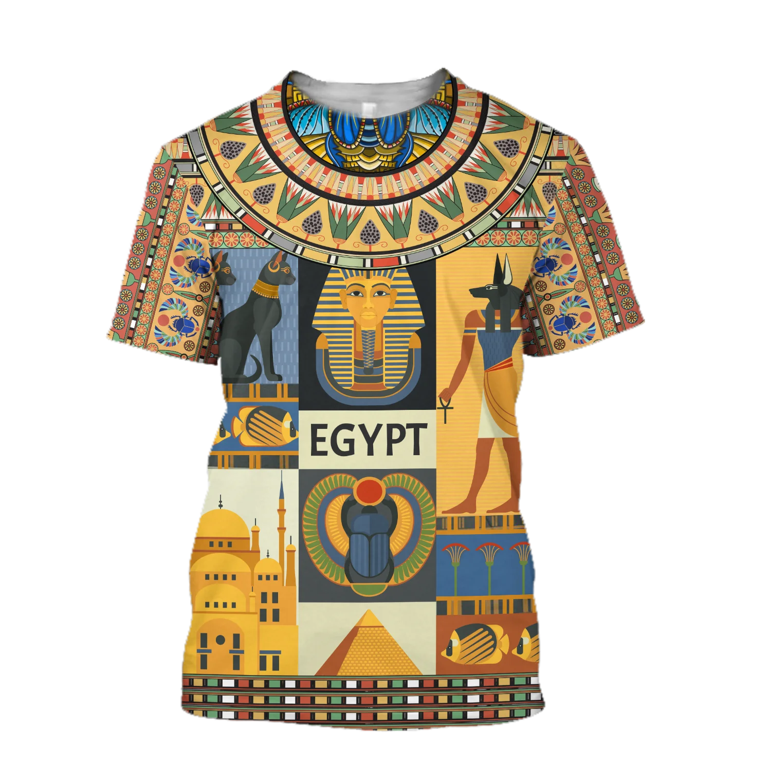 Sommer Mode Männer t-shirt 3D Gedruckt Anubis Alte Ägyptische Mythologie T-Shirt Straße Trend Wilden Unisex kurzarm TTD02 – Detail 5