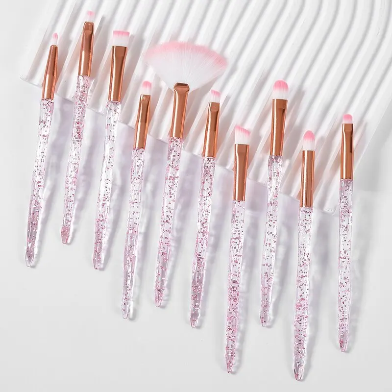 Description Picture 2 of item10PCS/set Crystal Spiral Makeup Brush Handle Makeup Brush Blush Brush Makeup Brush Set