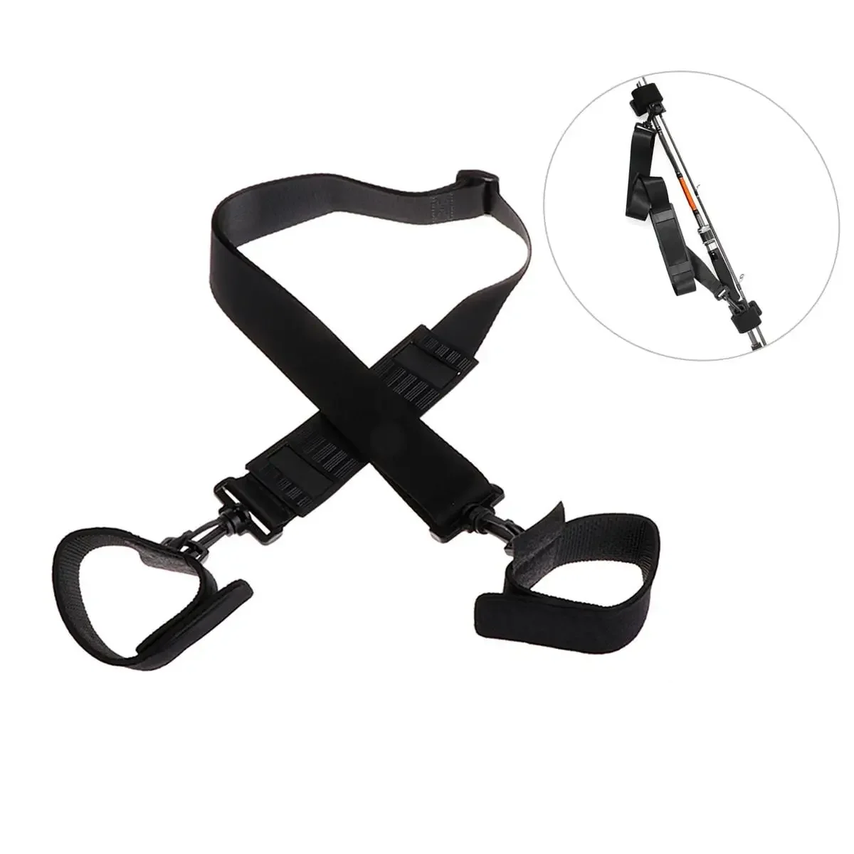 Fishing Rod Carry Strap Adjustable Shoulder Band Travel Fishing Rod Carrier Pole Holder Strong Rope