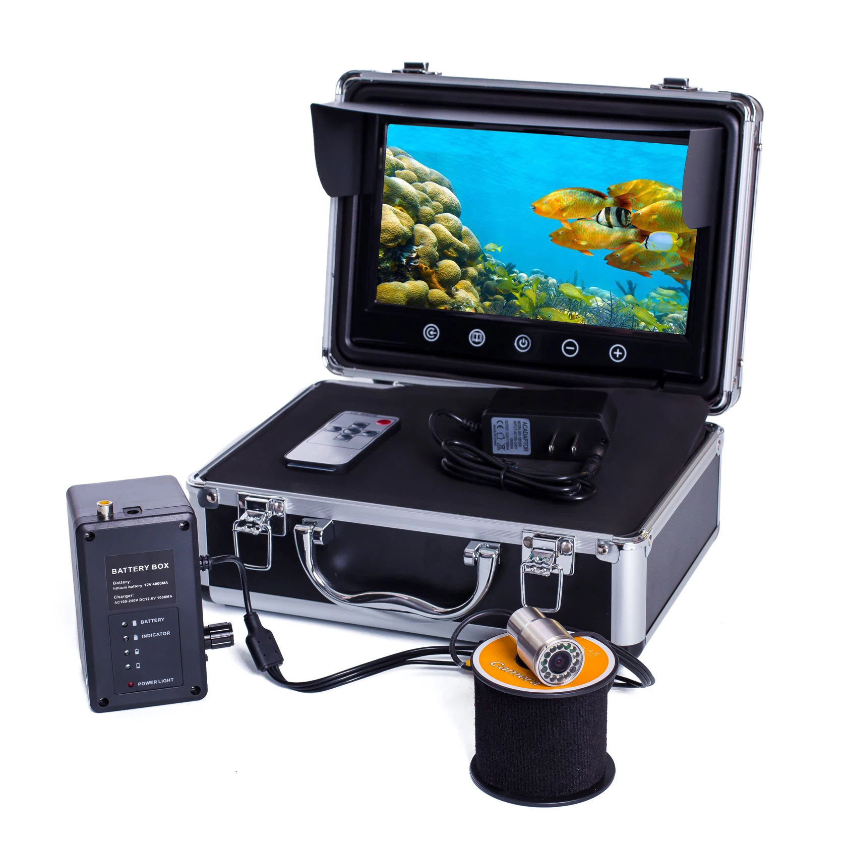 

15m Cable 1000TVL HD Waterproof Camera 9 inch Underwater Fishing Camera With 12Pcs White LED Lights
