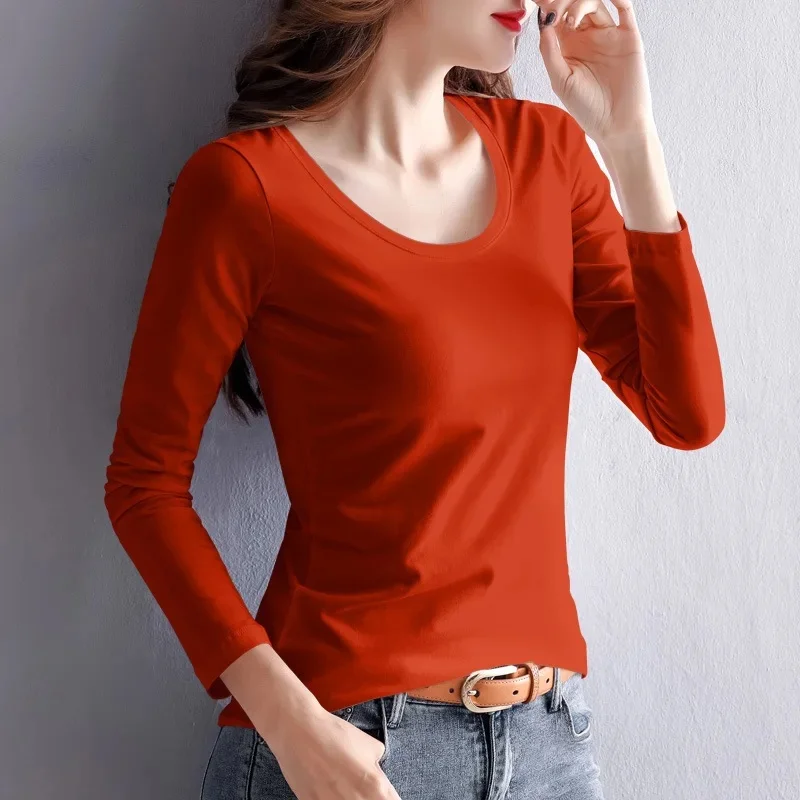 Wine red round neck long sleeve