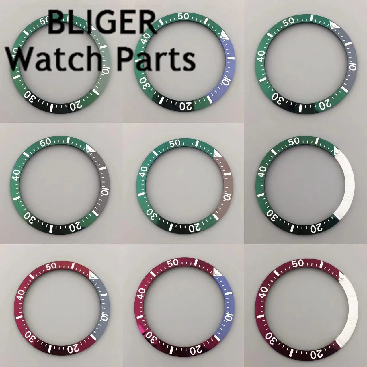 BLIGER 38mm Ceramic Watch Bezel Insert Fit 40mm Watch Case