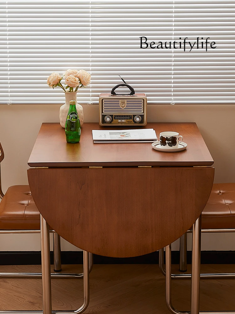 

Складные обеденные столы и стулья в скандинавском стиле из массива дерева в японском стиле простой Выдвижной Стол для маленькой квартиры